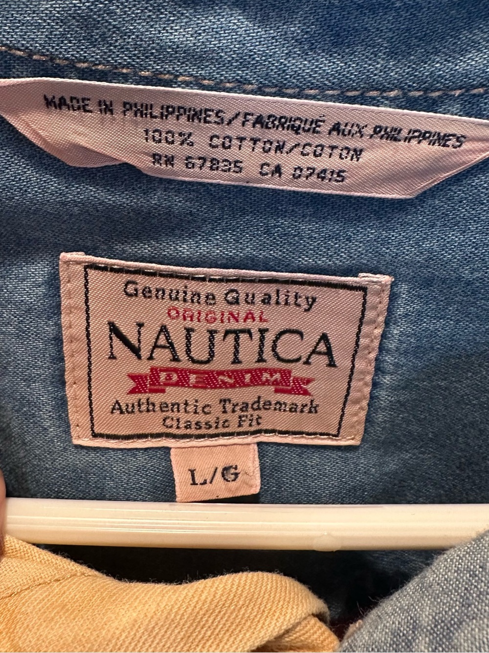 Nautica Long Sleeve Colorblock Shirt. Size Large - Picture 3 of 4